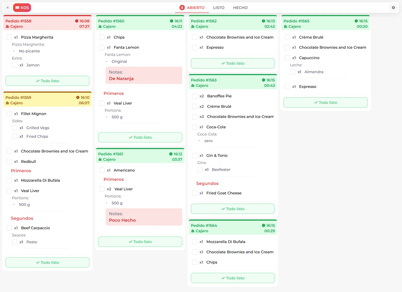 TPV de pedidos no Guava 2