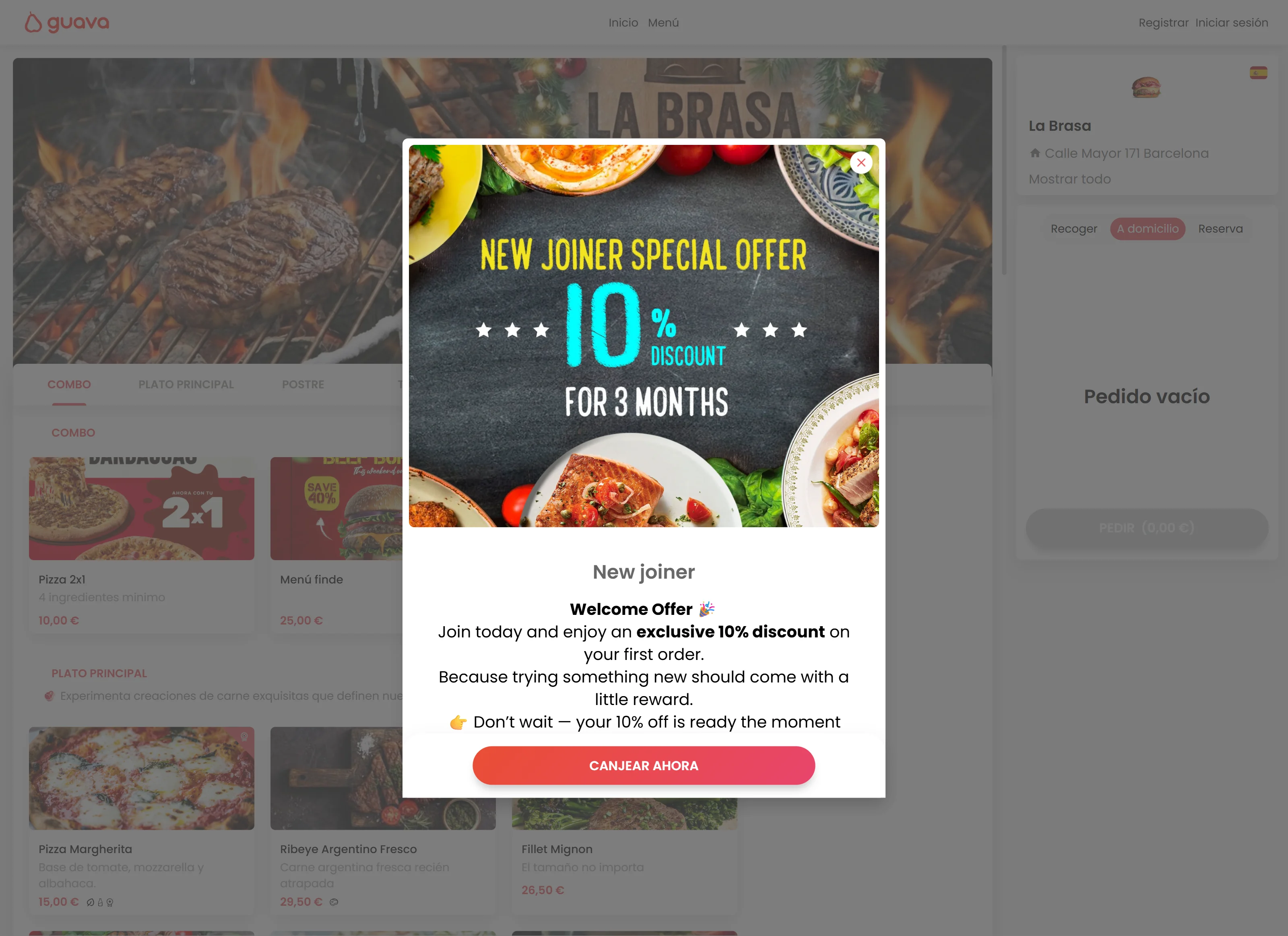 Cardápio digital no Guava 3