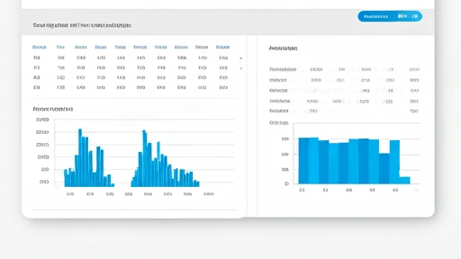 Dashboard interface showing analytics graphs and data tables on a clean white background